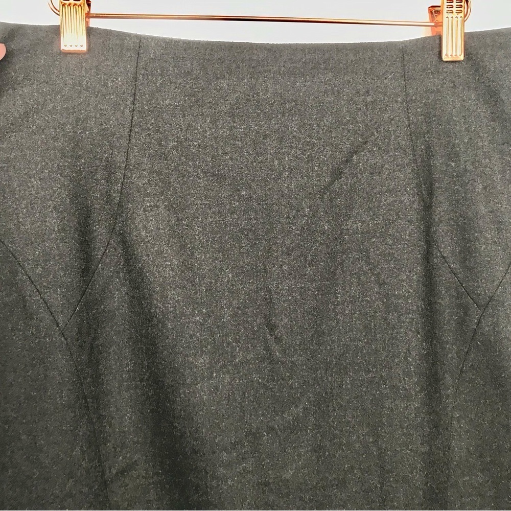 Escada Wool Dark Gray Skirt w Double Slits - Picture 2 of 8